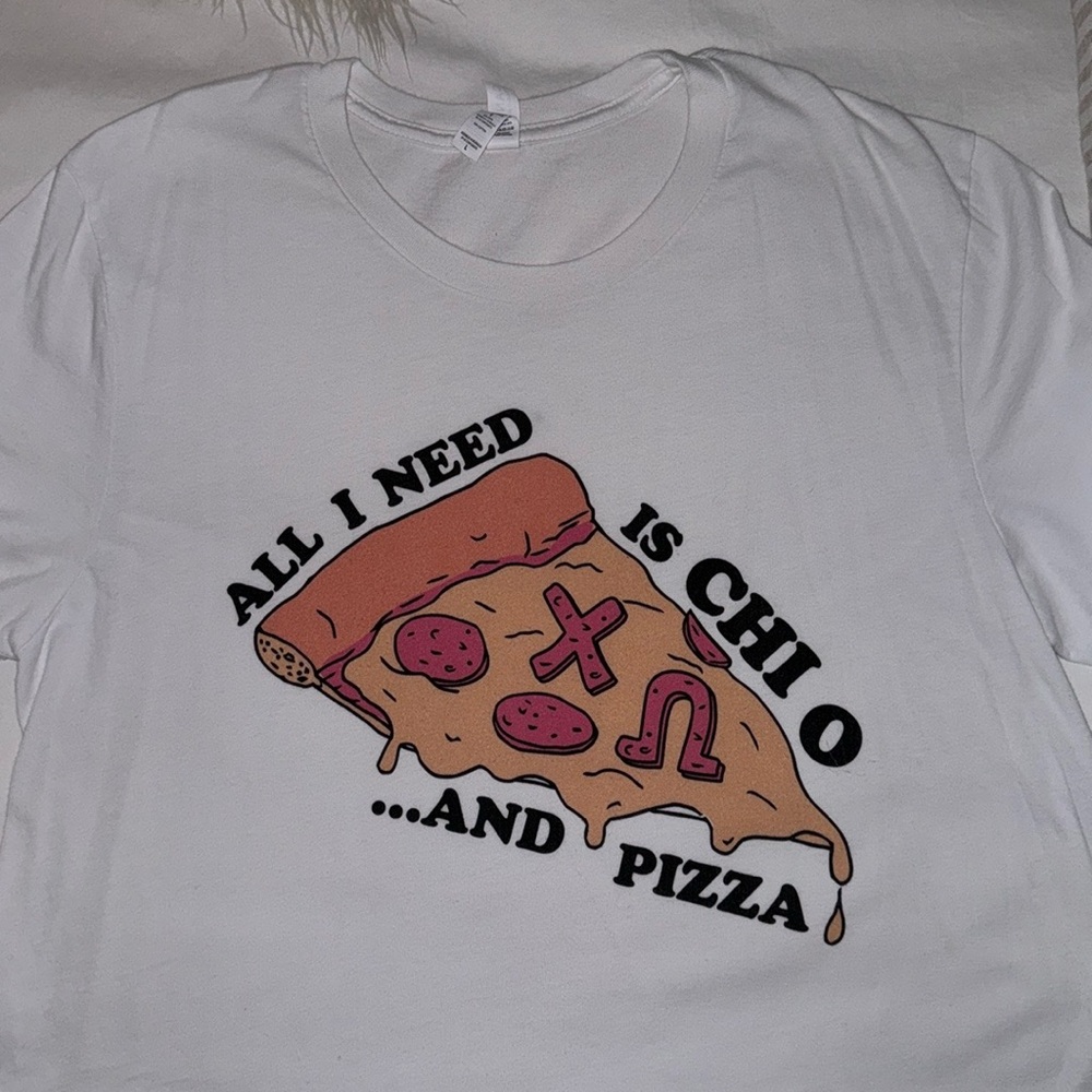 Chi Omega + Pizza Graphic Tee